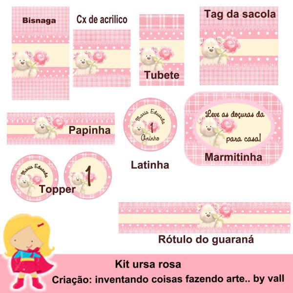 KIT FESTA URSA ROSA